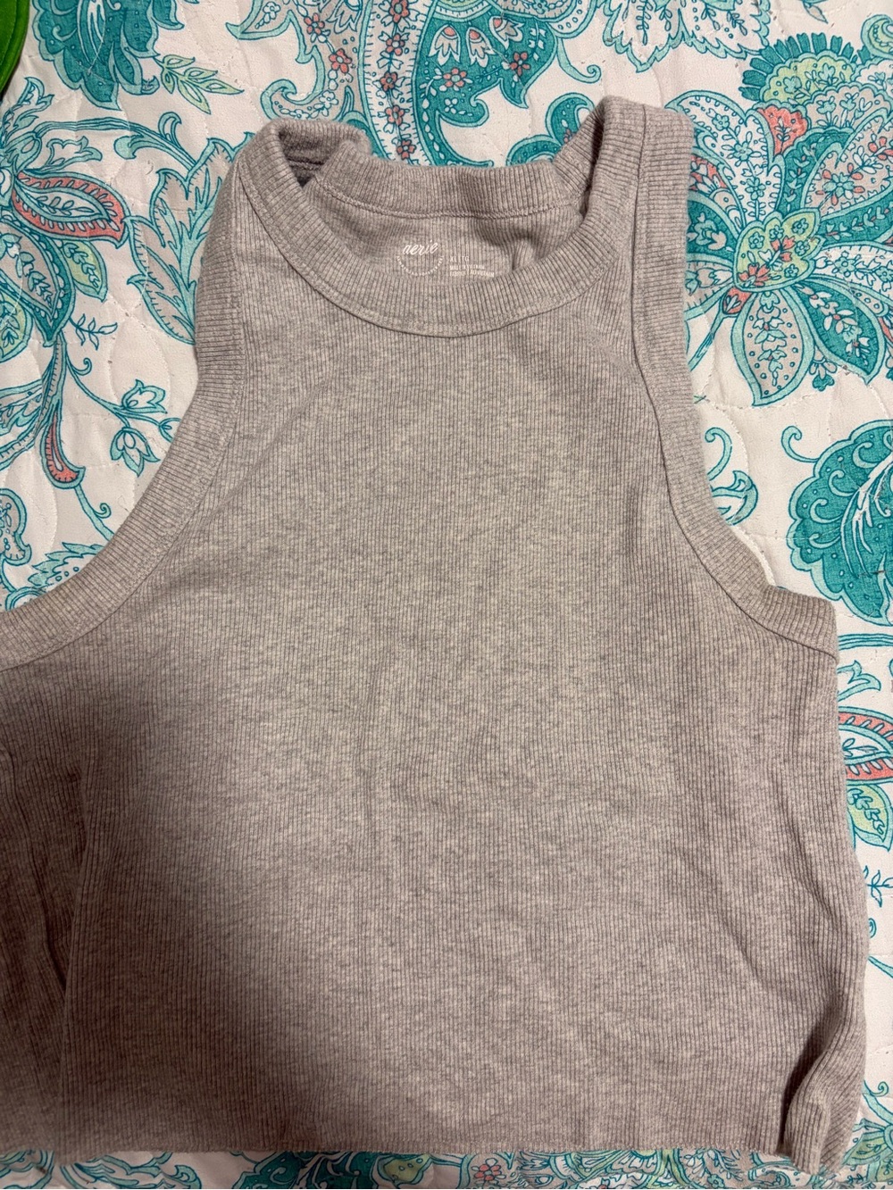 aerie Ribbed Tank Top - Light Gray